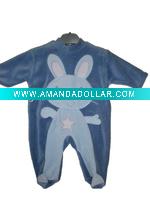 blue baby clothes with rabit