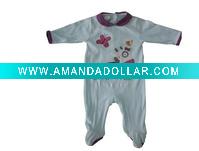 Wholesale baby ivory romper with cow emb