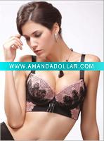 Wholesale Black evening dress with sexy bra
