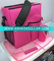 Wholesale fashion polyester baby diaper bag