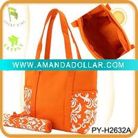 Wholesale fashion canvas tote diaper bag