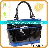 Wholesale fashion patent pu tote baby diaper bag