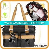 Wholesale fashion pu diaper bag