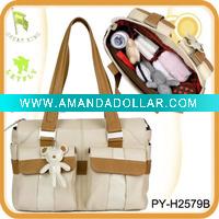 Wholesale fashion pu diaper tote bag
