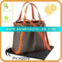 Wholesale fashion designer diaper bag with pu material