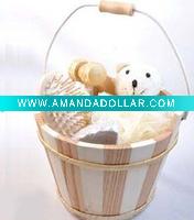 Wholesale wooden bucket bath set