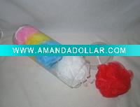 pvc can packed bath flower mixed color small moq