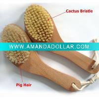 Wholesale Bamboo&Wooden Bath Brush with Cactus Bristle
