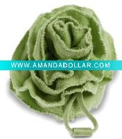 Wholesale bath sponge bath ball with a toy , loofah,scrubber,scrub,artifical flower,bamboo fibre