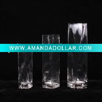 Wholesale Twisted square glass vase