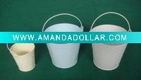 Wholesale buckets with 3 rim and wire handle