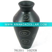 Wholesale black wooden vase