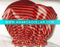 Wholesale red lined shower cap