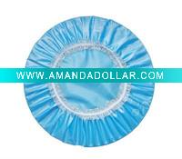 Wholesale plain color polyester shower cap