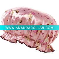 printed sateen shower cap