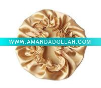 plain color satin shower cap