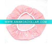 pink pvc shower cap