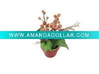mini artificial plant in the pot