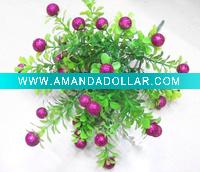 Wholesale single artificial glittering purple fruit