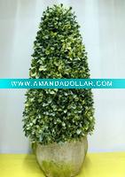 artificial topiary tree, plastic tree, plastic potted tree, plastic plant