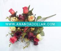 Wholesale 21 heads wrinkle rose artificial flower