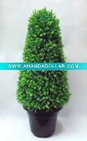 artificial topiary tree, plastic tree, plastic potted tree, plastic plant