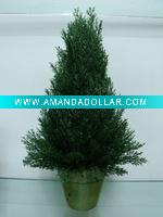 artificial topiary tree, plastic tree, plastic potted tree, plastic plant