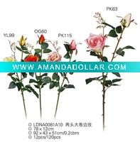 Wholesale 2PCS silk artificial flower big rose head 78cm