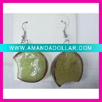 Artificial kiwi fruit earrings