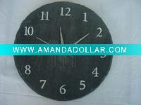 Wholesale 18" black slate clock/ round slate clock