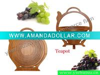 Wholesale Bamboo handicrafts gift teapot Fruit bamboo basket bamboo folding fruit basket