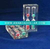 Wholesale Crystal sand timer -1 Minutes and 3 minuts both in one body