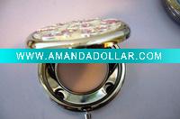 Wholesale Fashion folding metal round compact mirror