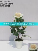 Wholesale Artificial rose with pot