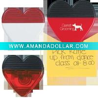 Wholesale Heart shape Plastic magnetci memo clip