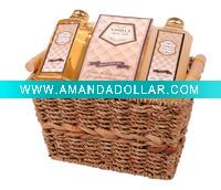 Wholesale vanilla natural bath gift basket