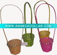 Wholesale Assorted color bamboo Easter baskets,gift basket