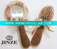Wholesale fabric decorative mirror and comb