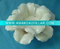 Romantic ceramic white glazed flower candle holder