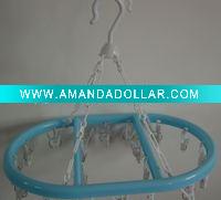 Wholesale plastic clothes hanger with 20 pegs/coat cloth hanger clip