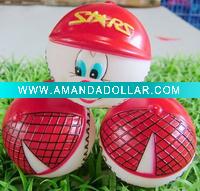 pvc balll tennis ball with red hat,pet product,pet supply,pet toys,squeake toy for dog chew and play