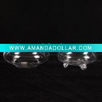 Decorative clear footed glass bowl for fish