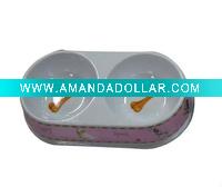 Newly Plastic Pet Dish / Pet Bowl - Two Sections