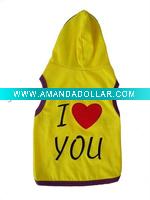 Wholesale dog yellow proud pet clothes