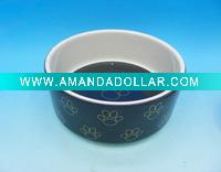 Ceramic Dog Bowl with paw print