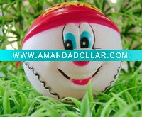 Wholesale vinyl toy tennis ball with red hat,dog product,plastic toy,pet toys,squeake toy for dog chew and play