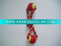 cotton pet toy with tennis
