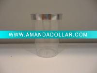 Wholesale 10oz Plastic Tumbler with Silver Rim