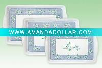 Wholesale 3pcs melamine plastic handle sandwich tray