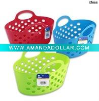 Wholesale 13"L AST PLASTIC TOTE BASKET with 2HANDLES